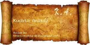 Kuchta Anikó névjegykártya